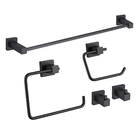 Kibi Cube 5-Piece Bathroom Hardware Set C-KBA15-5MB-2